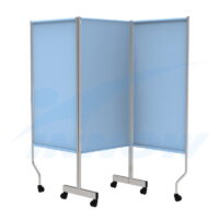 PQ805ST[N] – Medical screen, three-panel, washable, length 210 cm, INOX