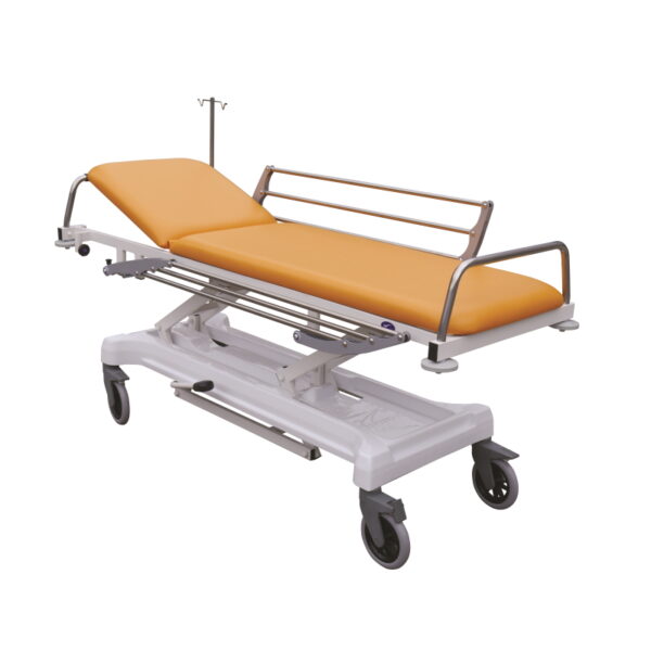 S405D EVO - Table for lying patient transport with hydraulic height adjustment and foldable side guards