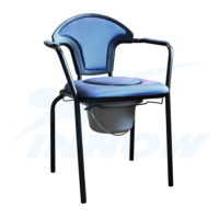 Krzesło sedesowe z poręczami stałymi tapicerowane – C202N – INNOW