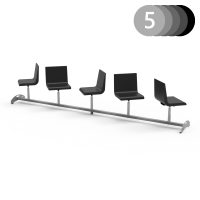 KDP02 - Krzesła do poczekalni, 5 siedzisk ruchomych