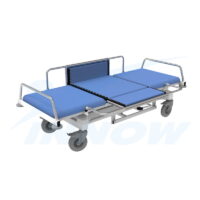 STP405 EVO – Stół pielęgnacyjno-transportowy z rolkami w środkowej części leżyska, ułatwiającymi obracanie pacjenta