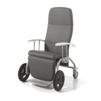 Fotel pielęgnacyjny Mauro E-move z 2 kołami o średnicy 300 mm i 2 kołami o średnicy 150 mm